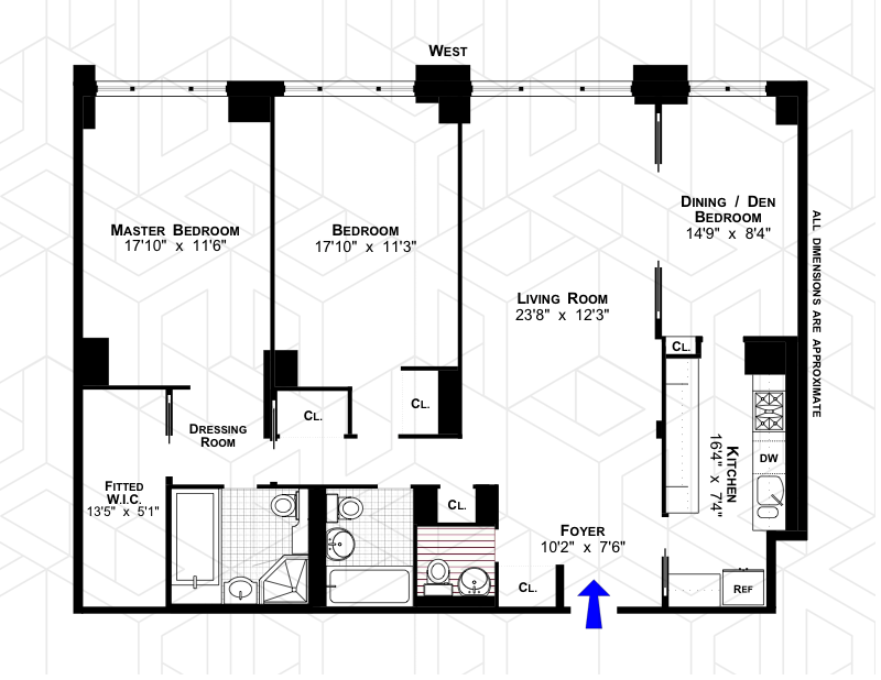 Floorplan for 20 West 64th Street, 10J