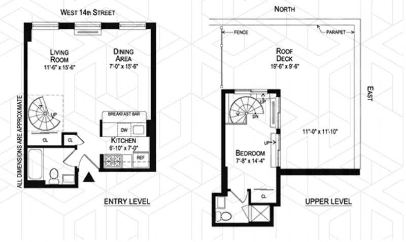 Floorplan for 350 West 14th Street, PHG