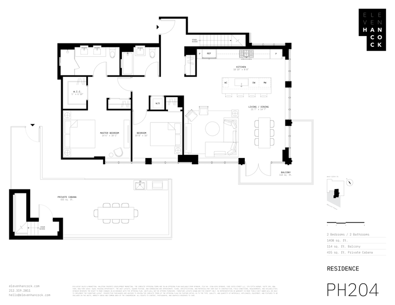 Floorplan for 11 Hancock Place, PH204