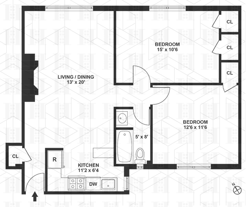 Floorplan for 251 West 71st Street, 5C