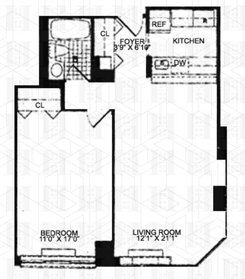 Floorplan for 215 West 95th Street, 2E