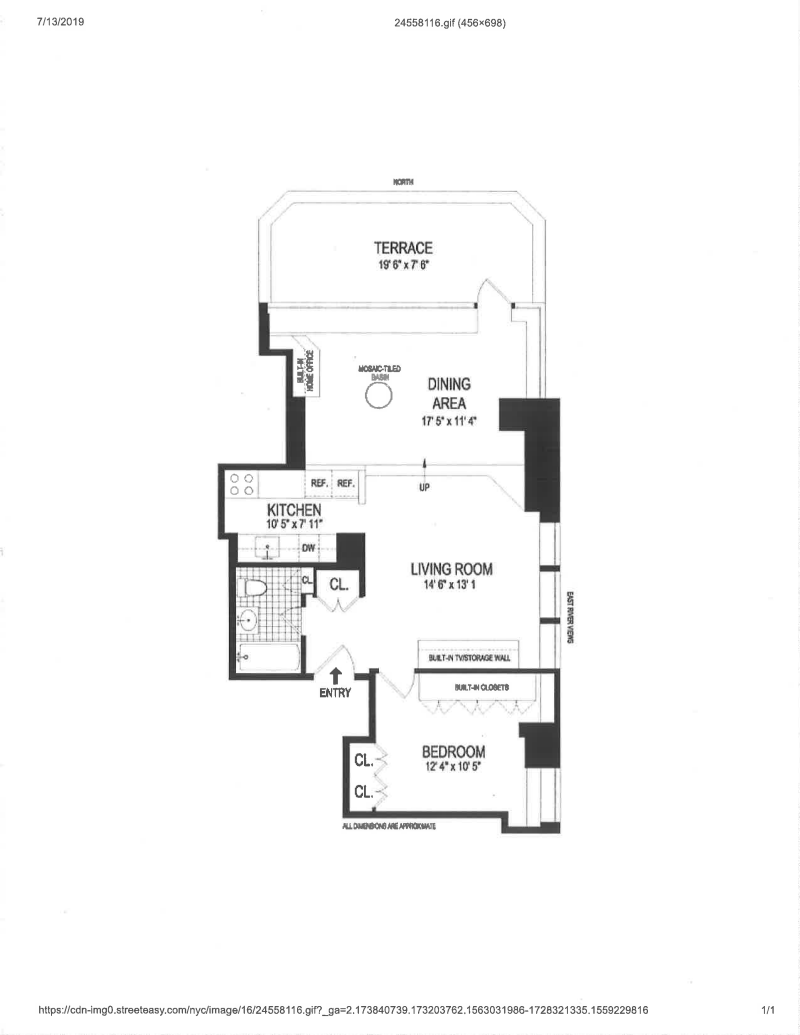 Floorplan for 310 East 46th Street, 25H