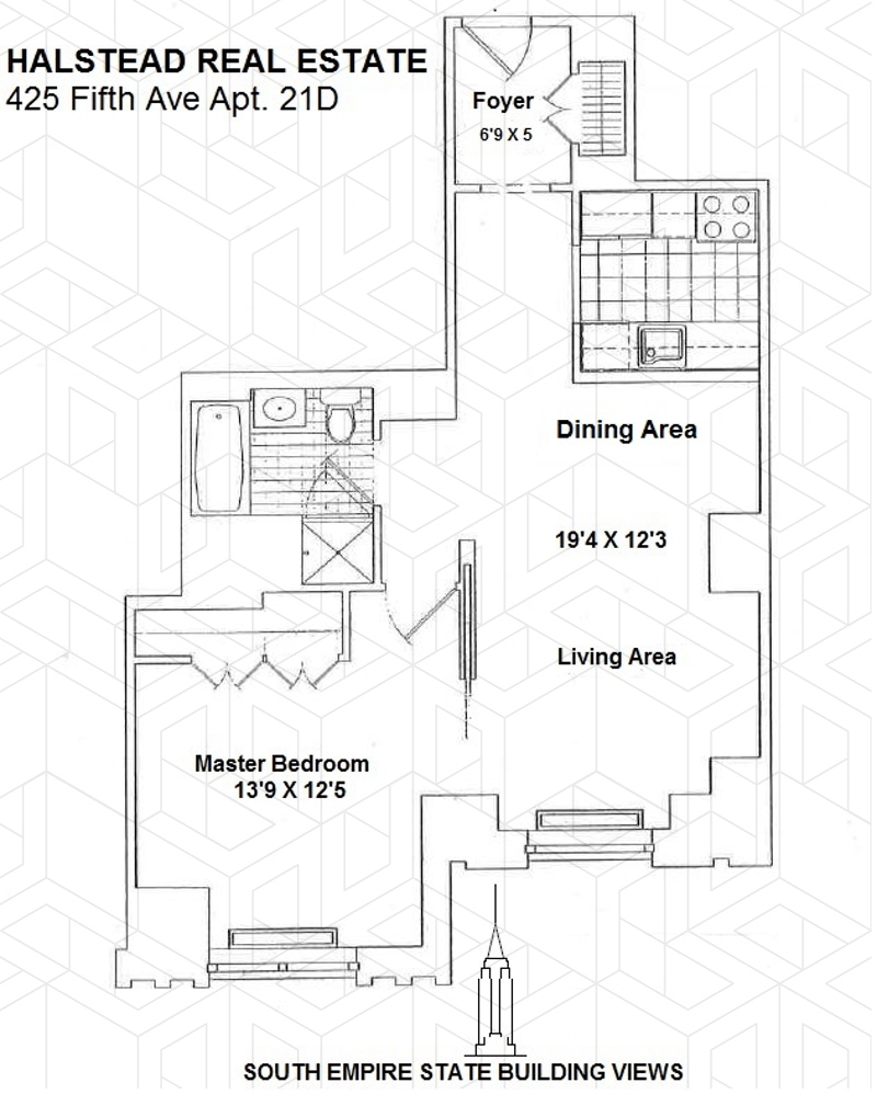 Floorplan for 425 Fifth Avenue, 21D