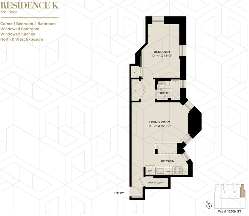 Floorplan for 17 West 125th Street, 3K