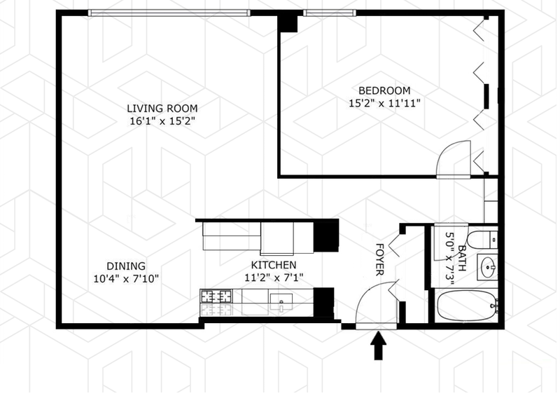 Floorplan for 1601 Third Avenue, 4J