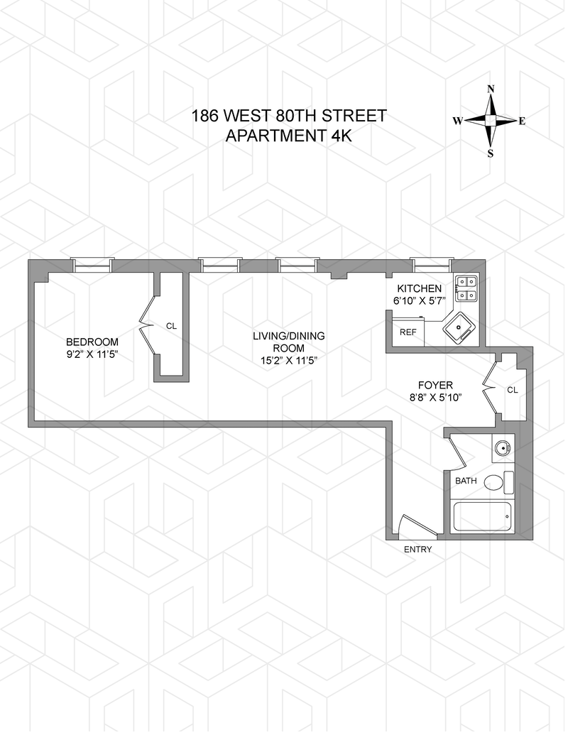 Floorplan for 186 West 80th Street, 4K
