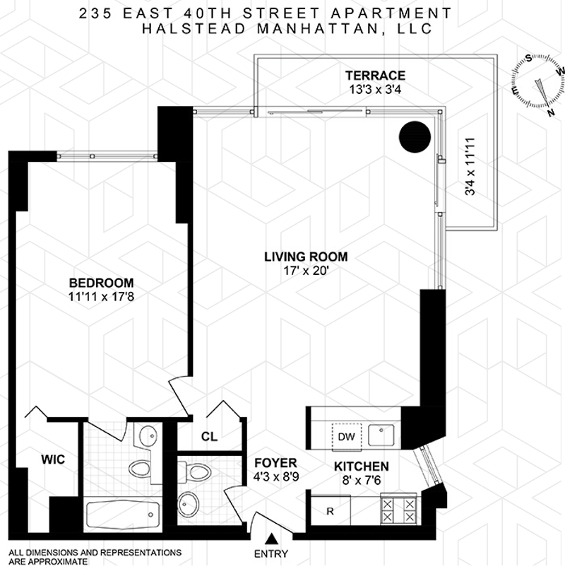 Floorplan for 235 East 40th Street, 14B