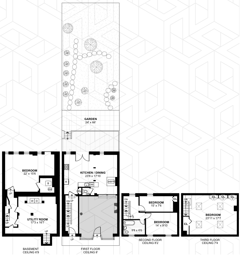 Floorplan for 164 9th Street, Townhouse