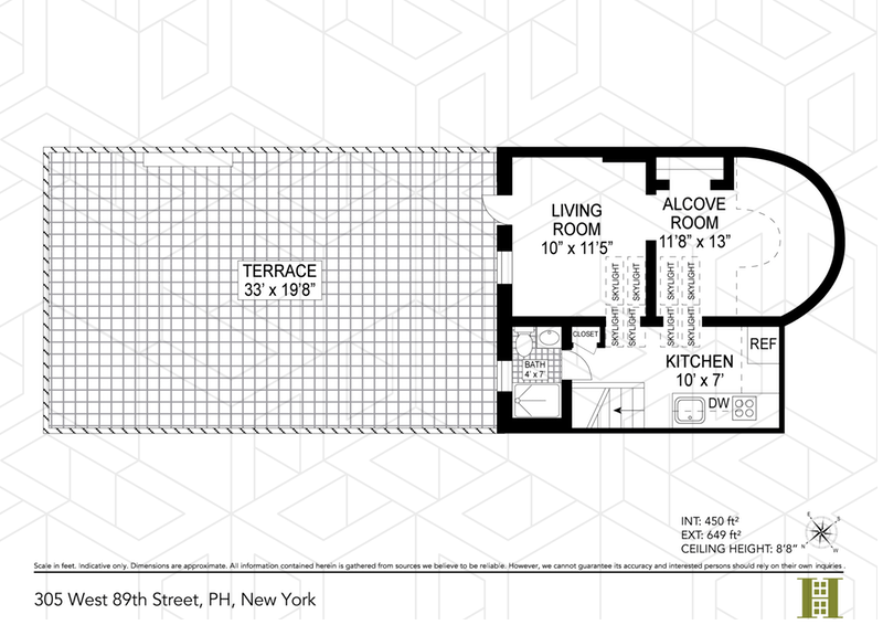 Floorplan for 305 West 89th Street, PH
