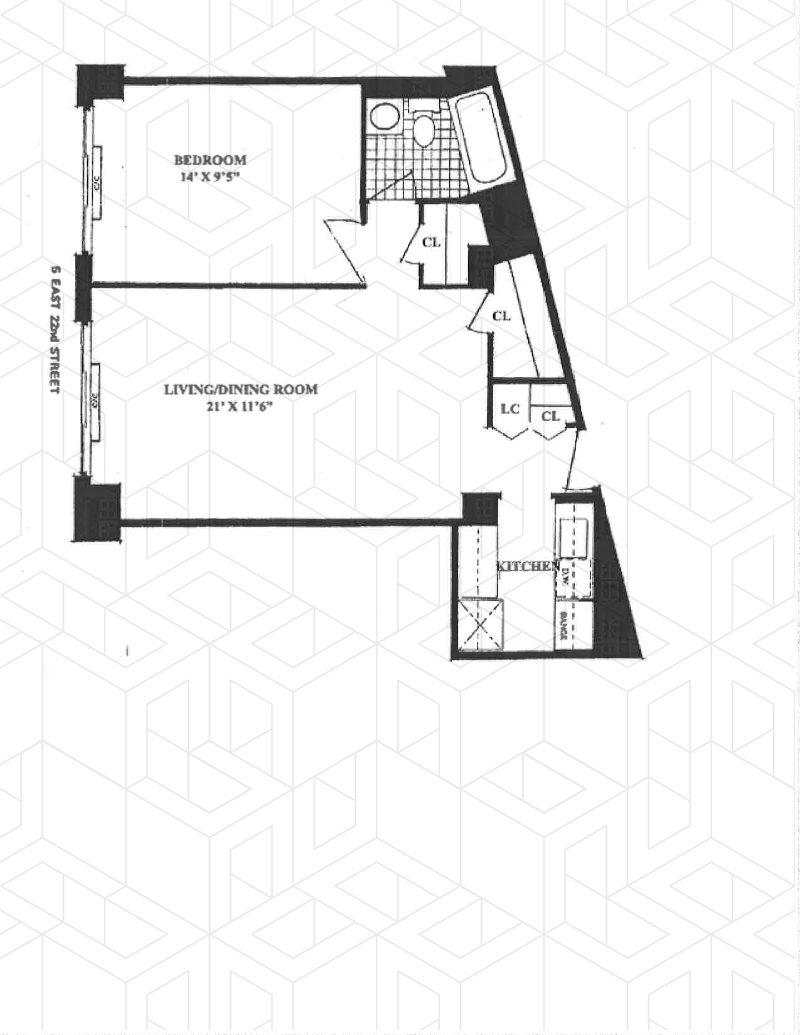 Floorplan for 5 East 22nd Street, 26B