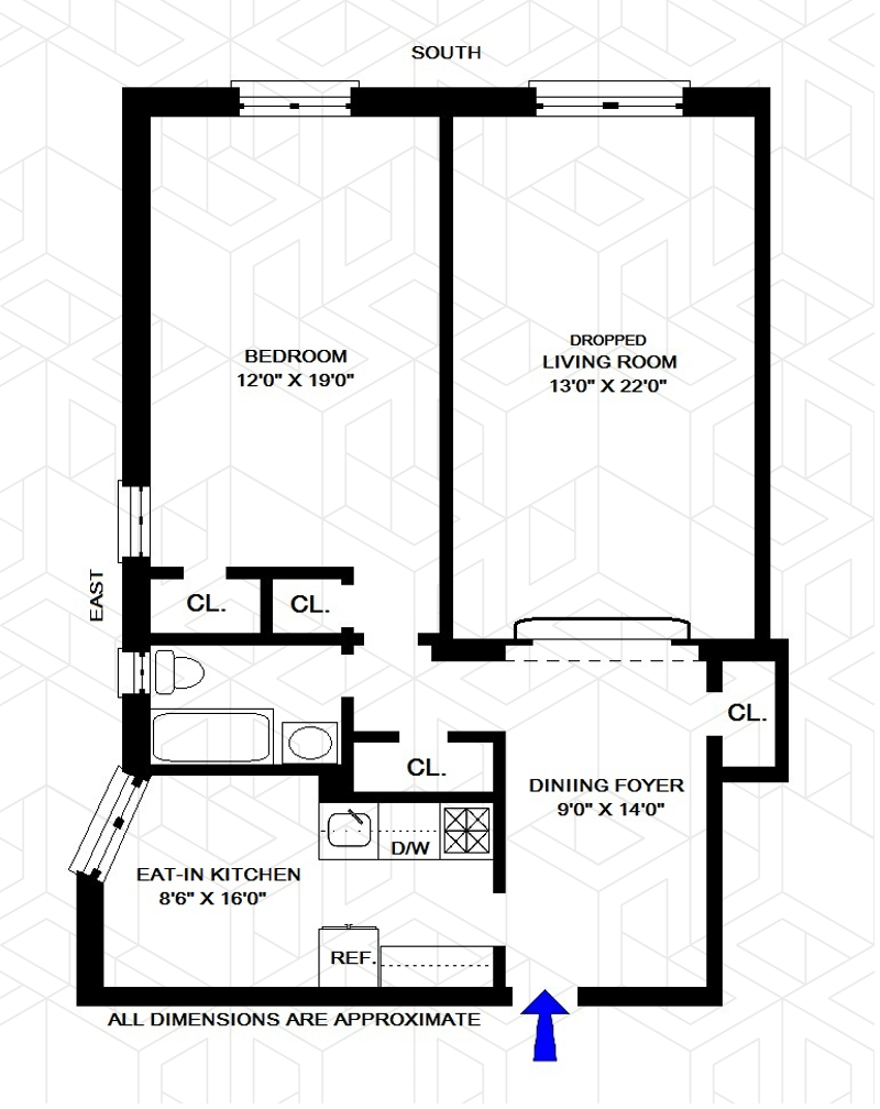 Floorplan for 310 East 75th Street, 5E