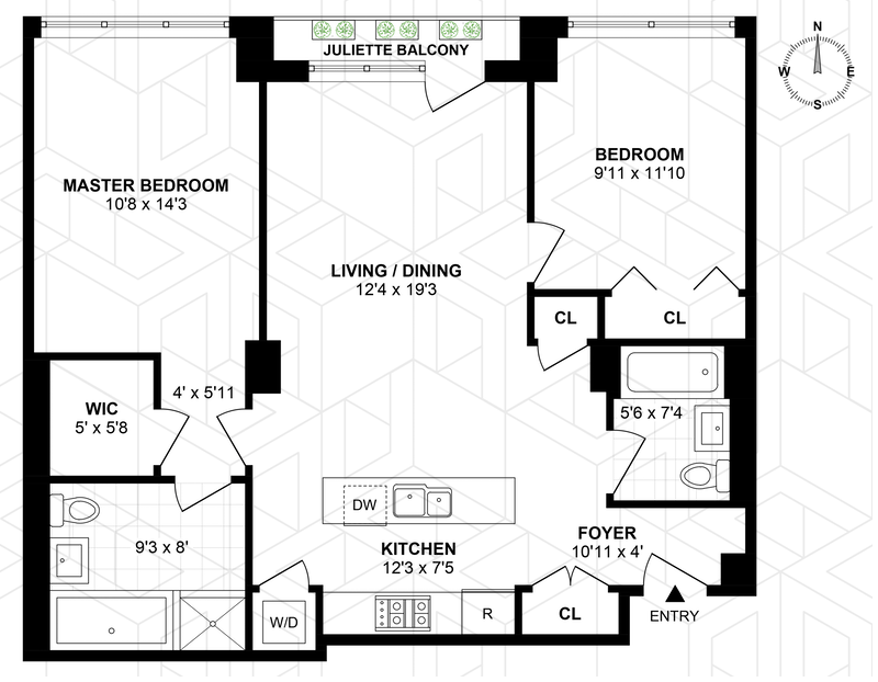 Floorplan for 84 Front Street, 8E