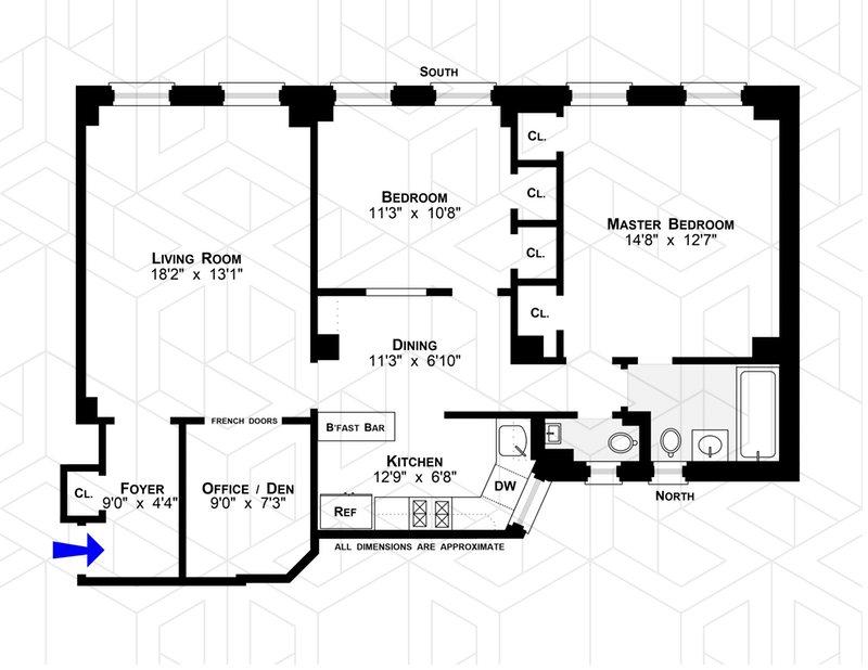 Floorplan for 164 West 79th Street, 1A