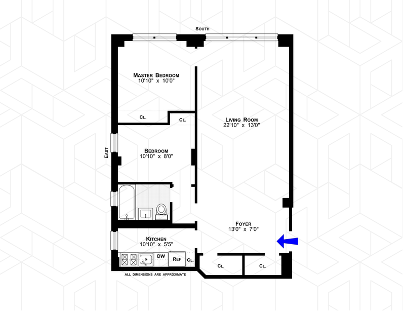 Floorplan for 420 East 55th Street, 6B