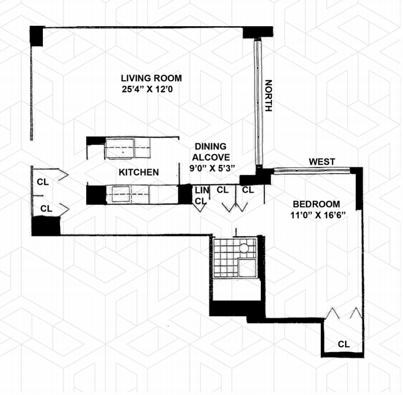 Floorplan for 15 West 72nd Street, 16V