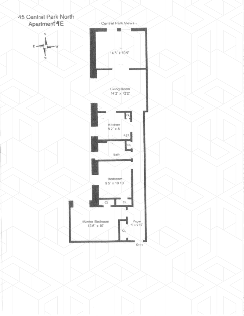 Floorplan for 45 Central Park North, 4E