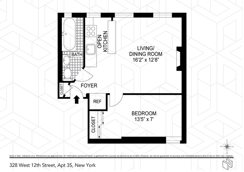 Floorplan for 328 West 12th Street, 3S