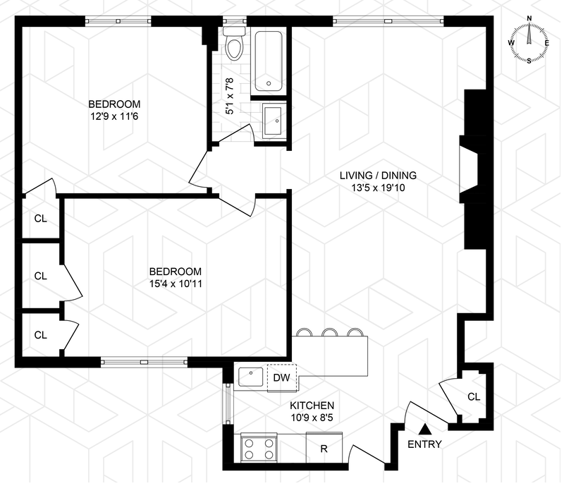 Floorplan for 251 West 71st Street, 5D