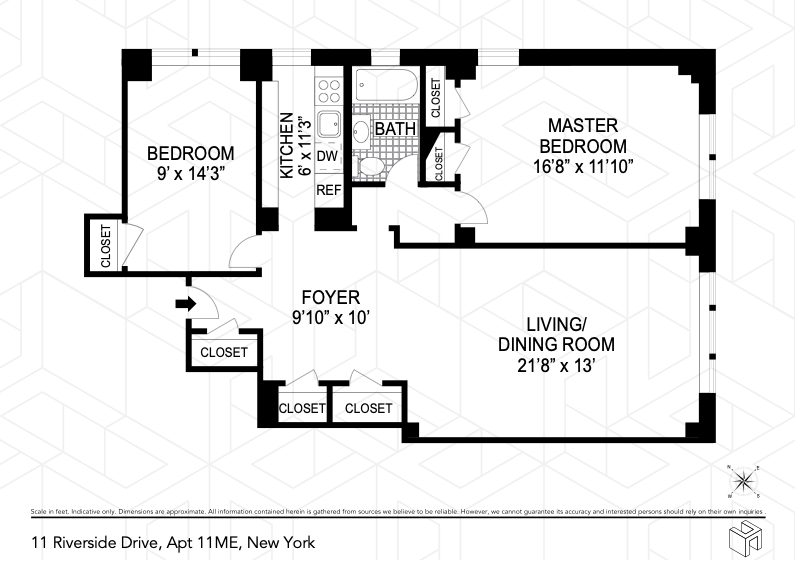 Floorplan for 11 Riverside Drive, 11ME