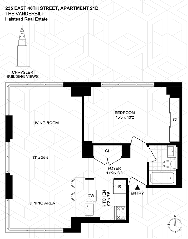 Floorplan for 235 East 40th Street, 21D