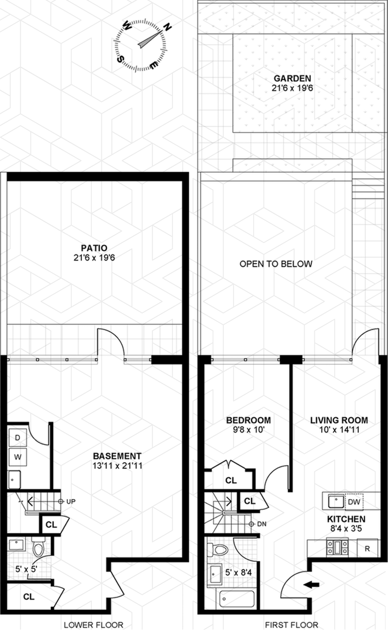 Floorplan for 307 Cooper Street, 1B