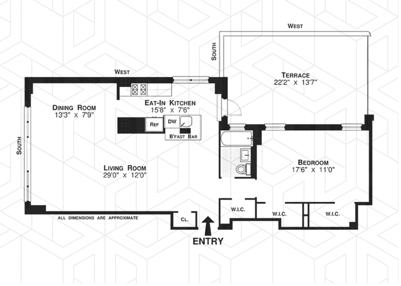 Floorplan for 165 West 66th Street, 20B