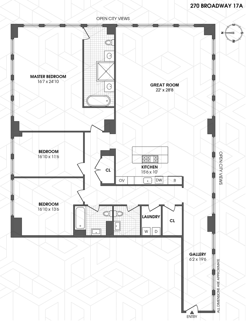 Floorplan for 270 Broadway, 17A