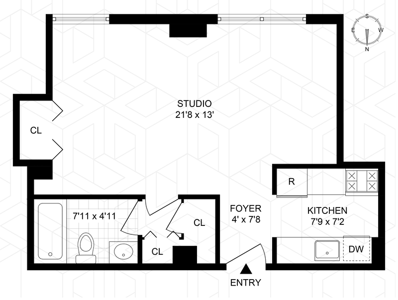 Floorplan for 201 West 74th Street, 7H