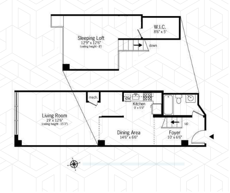 Floorplan for 421 Hudson Street, 615