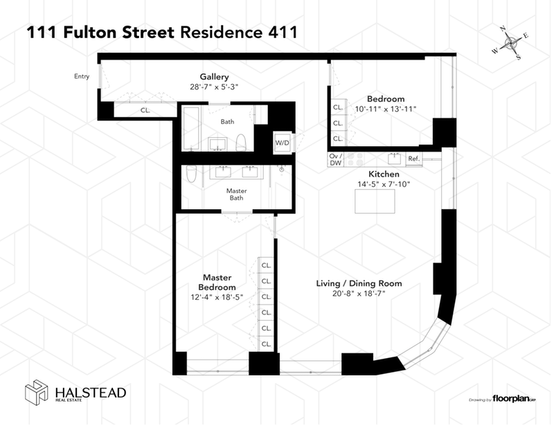 Floorplan for 111 Fulton Street, 411