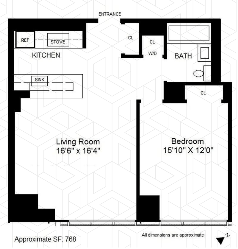 Floorplan for 350 West 42nd Street, 55F