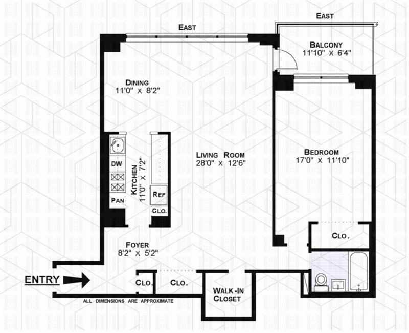 Floorplan for 185 West End Avenue, 26L