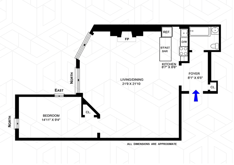 Floorplan for 247 West 72nd Street, 3RE
