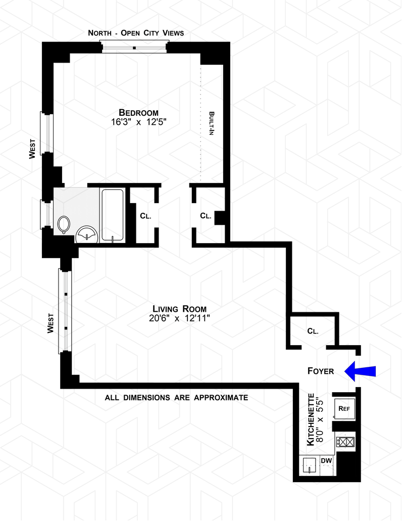 Floorplan for 127 West 79th Street, 8J