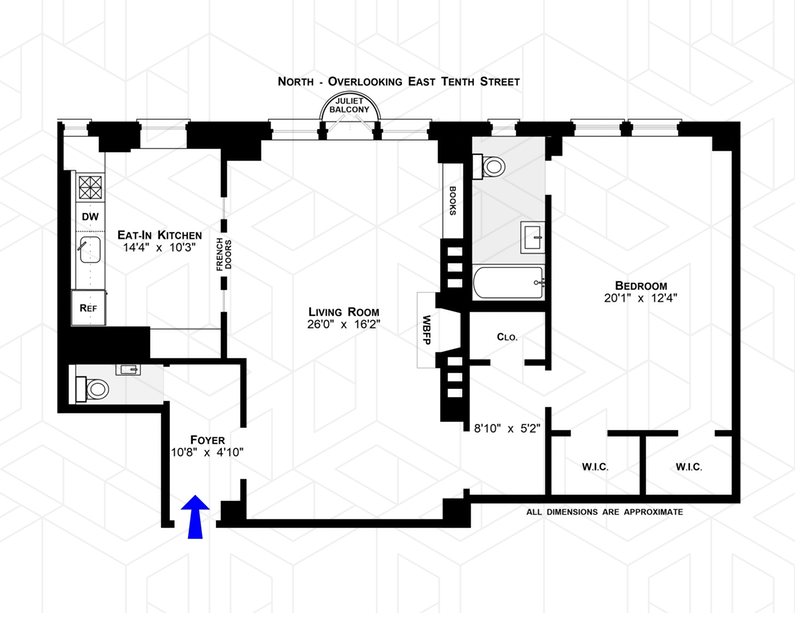 Floorplan for 40 -50 East 10th Street, 6F