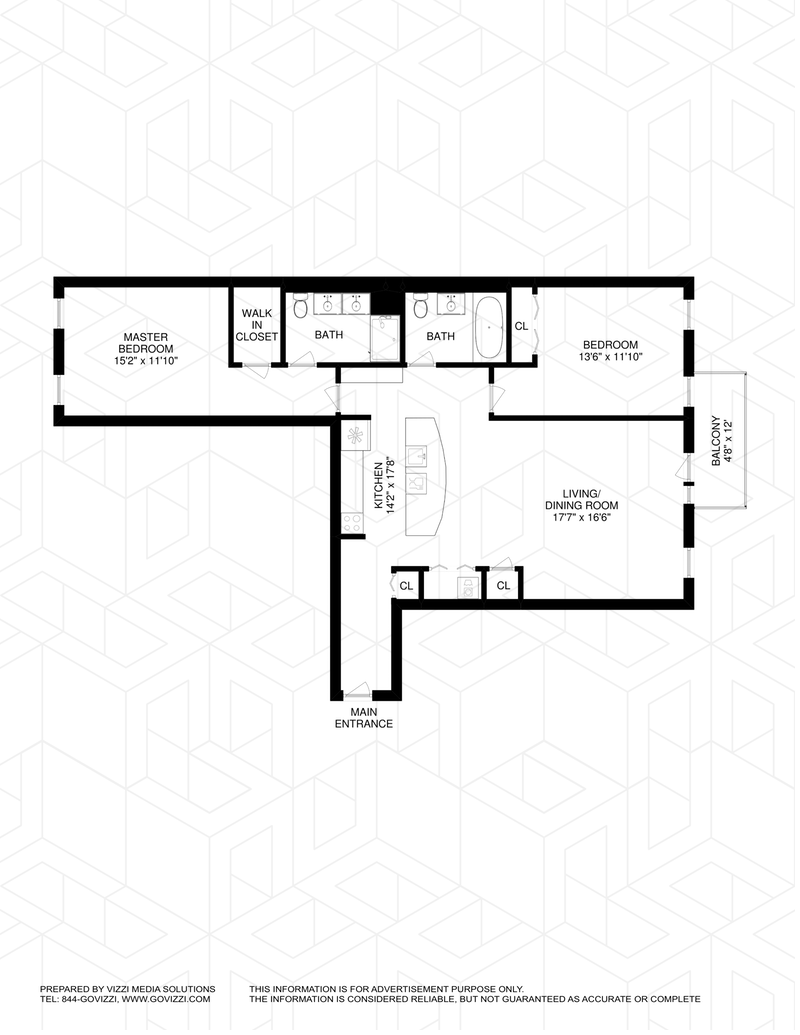 Floorplan for 1100 Adams St, 512