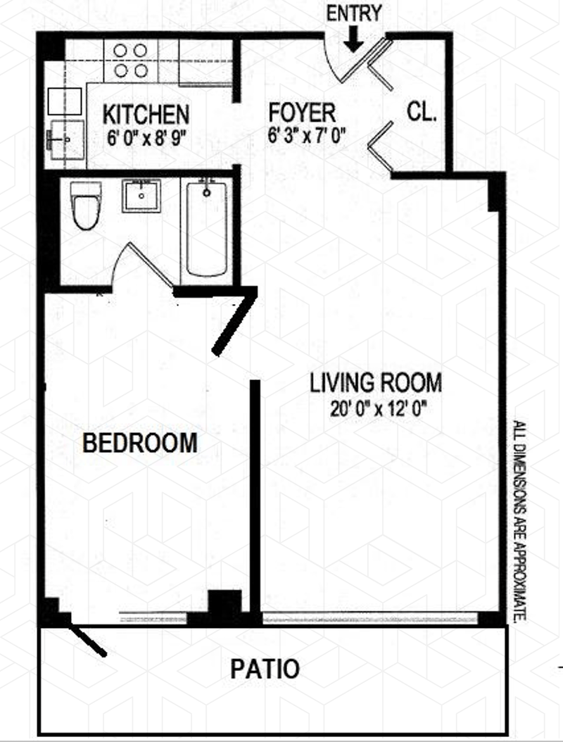 Floorplan for 222 East 19th Street, 1B
