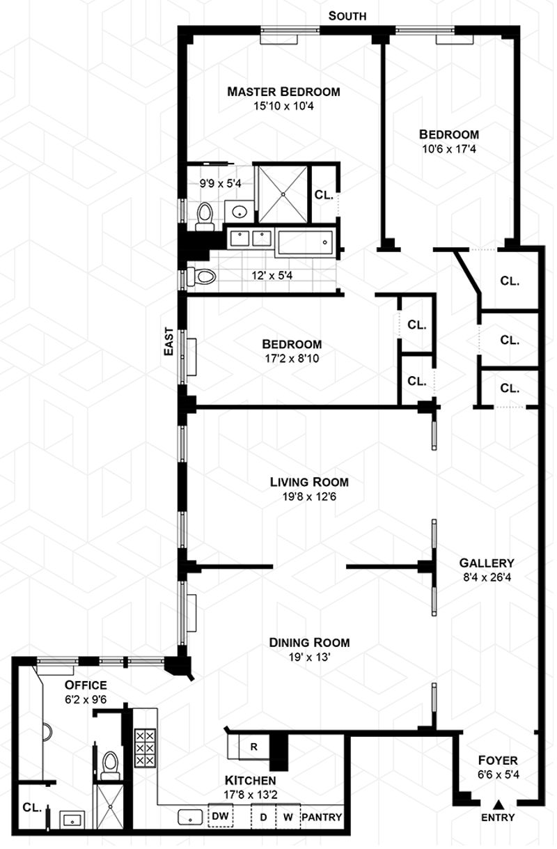 Floorplan for 215 West 98th Street, 10B