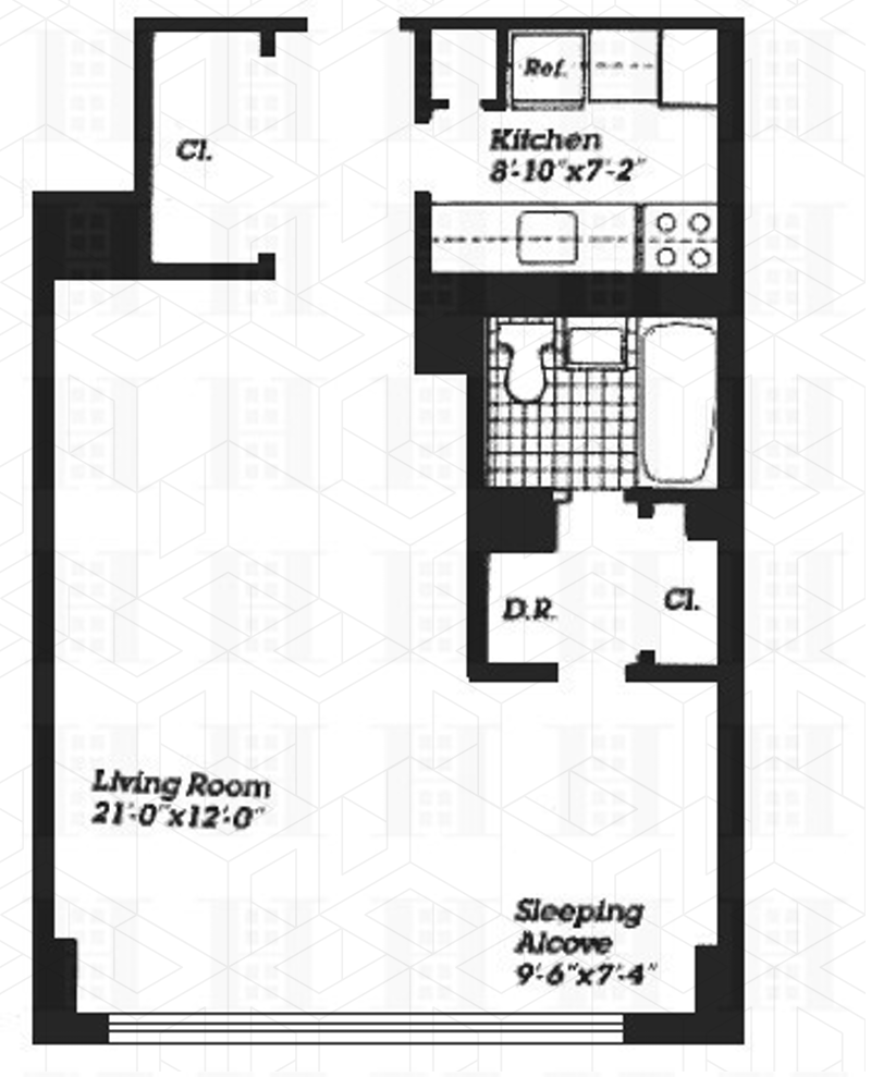 Floorplan for 142 West End Avenue, 14S