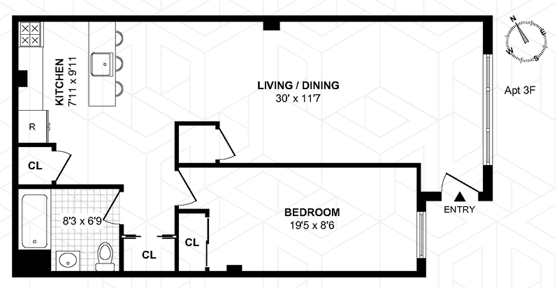 Floorplan for 136 -20 Booth Memorial Av, 3F