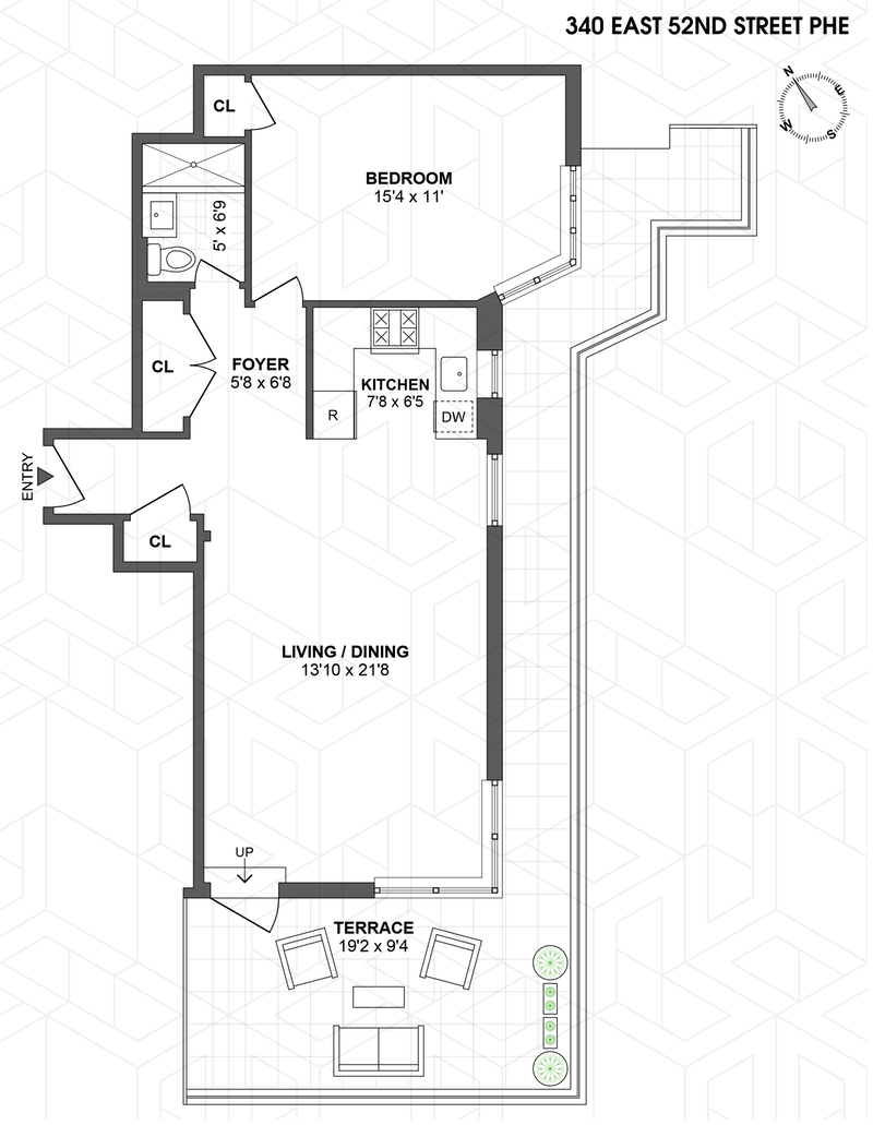 Floorplan for 340 East 52nd Street, PHE