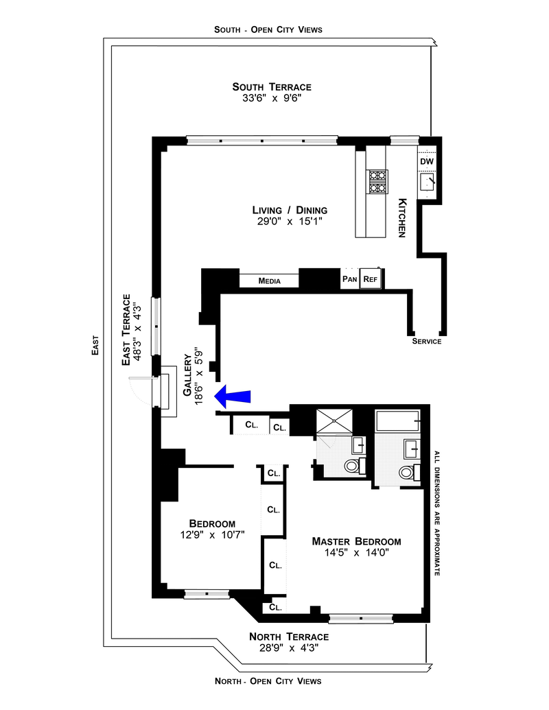 Floorplan for 60 West 13th Street, PHB