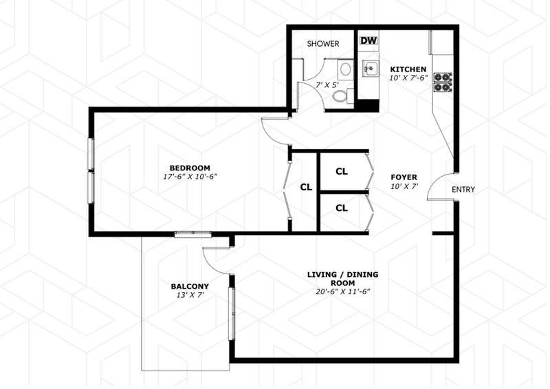 Floorplan for 5700 Arlington Avenue, 18E