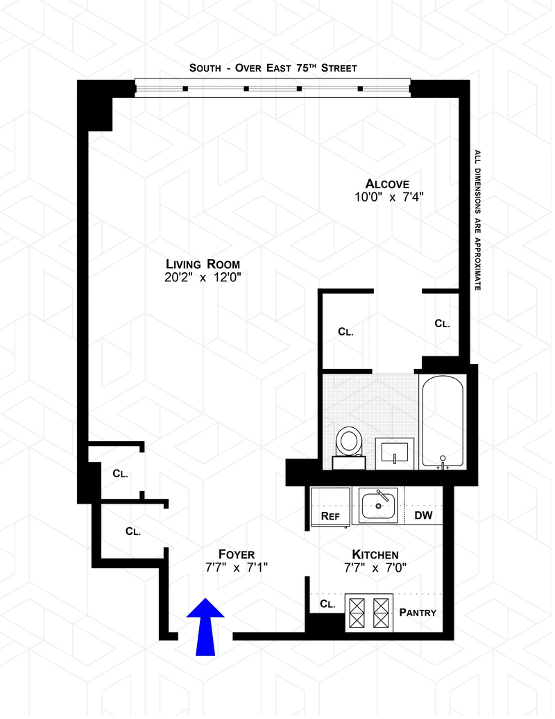 Floorplan for 123 East 75th Street, 2F