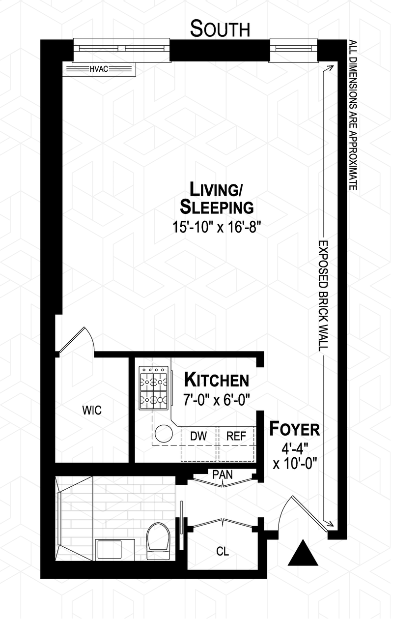 Floorplan for 410 West 23rd Street, 6G