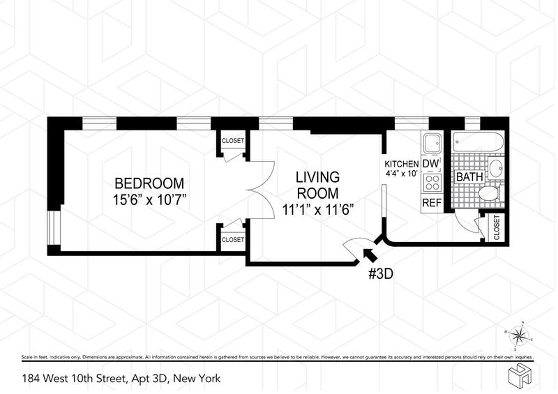 Floorplan for 184 West 10th Street, 3D