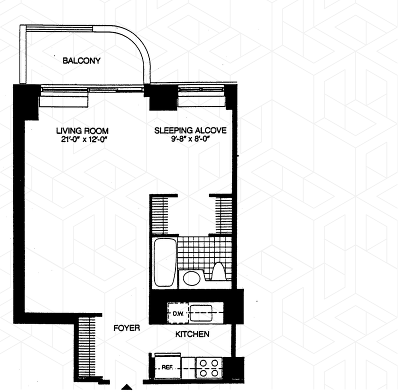 Floorplan for 311 East 38th Street, 9D