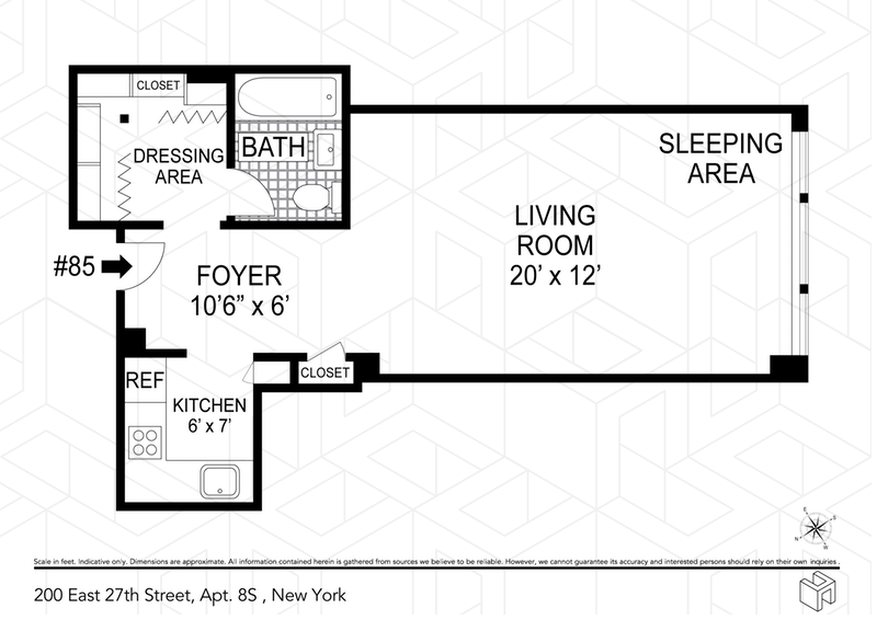 Floorplan for 200 East 27th Street, 8S