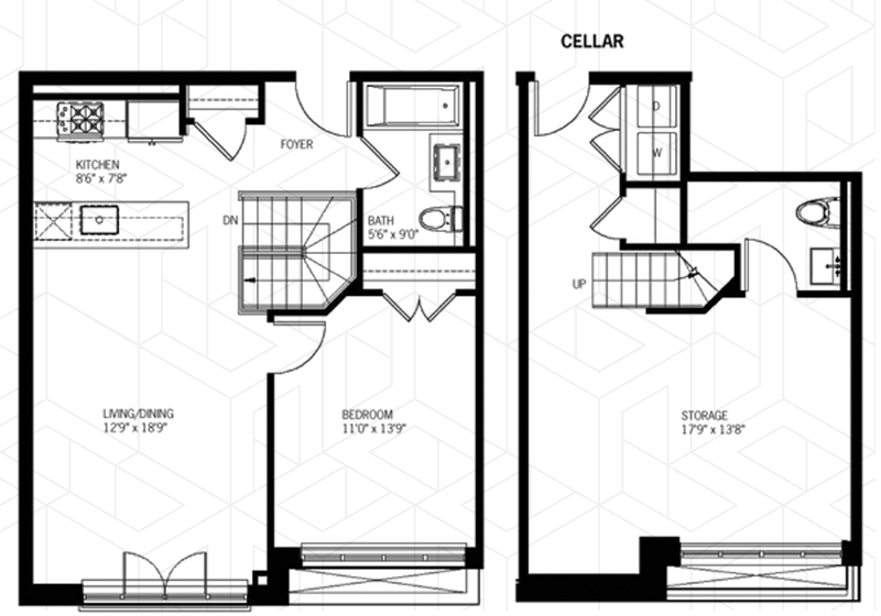 Floorplan for 309 2nd Street, 1C