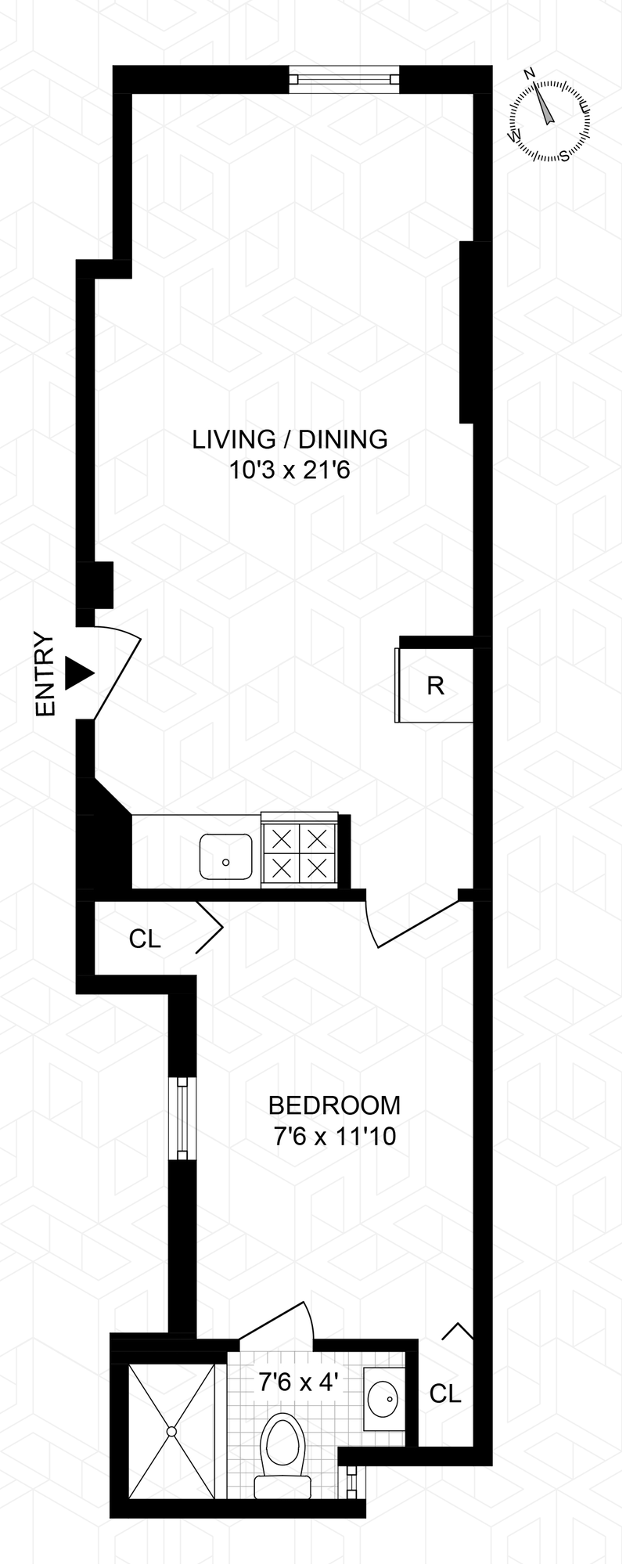 Floorplan for 210 East 88th Street, 1B